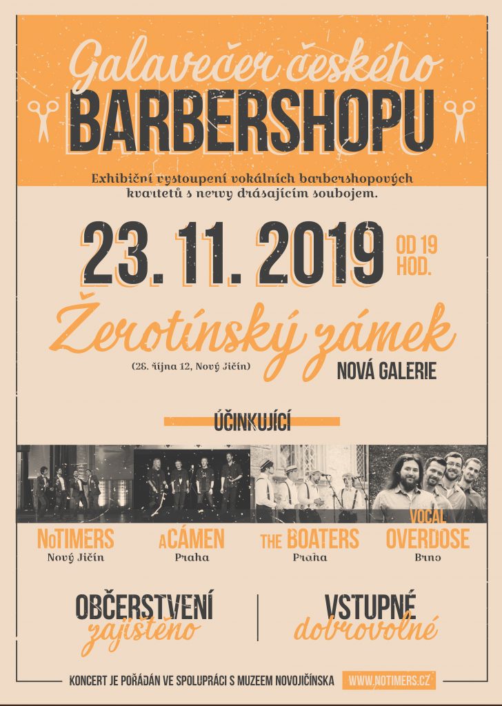 Plakát na Galavečer českého barbershopu 2019